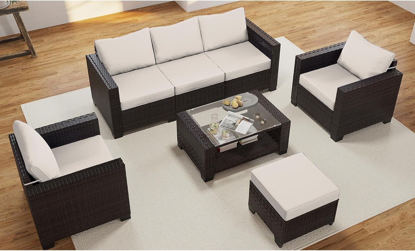 Patio Furniture Set 7 Pieces Outdoor Sectional Sofa-0