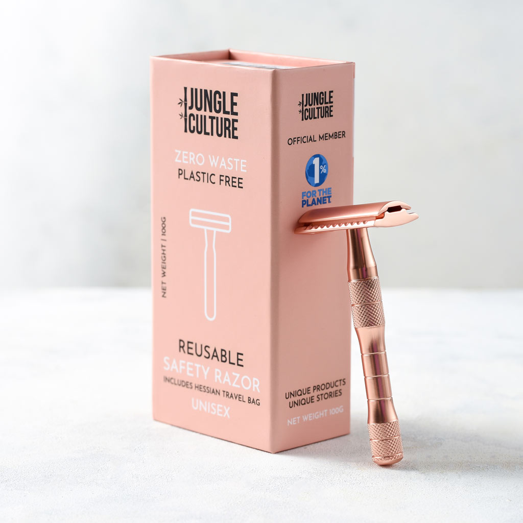 Rose Gold or Black Reusable Safety Razors (Thick Handle)-5