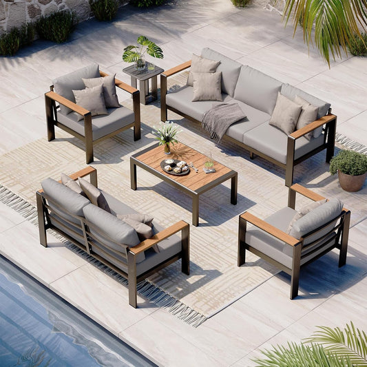 Aluminum Outdoor Patio Furniture Set with Coffee Table-0