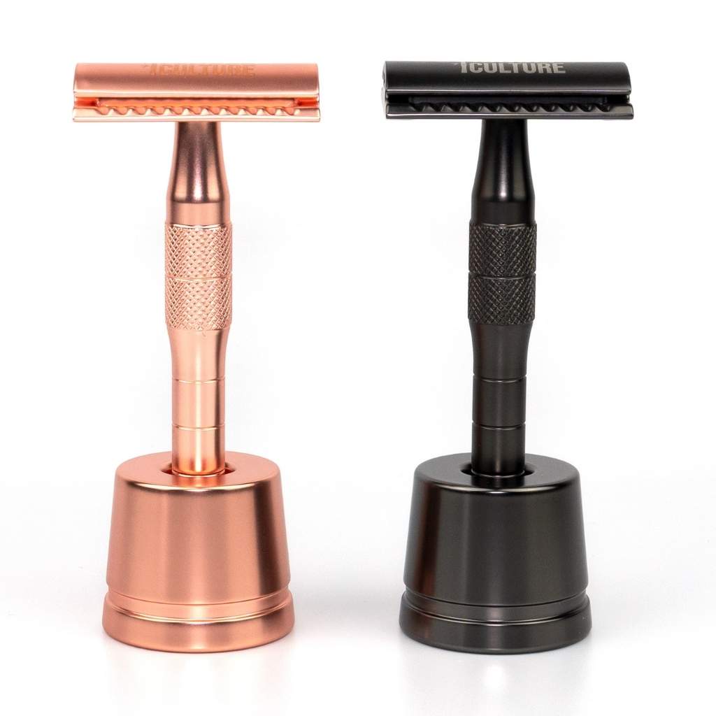 Rose Gold or Black Reusable Safety Razors (Thick Handle)-6